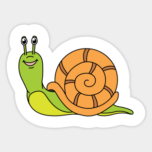 Cute Cartoon happy snail forest lake animal Sticker